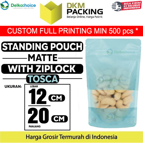 [EZO.9200962] Standing Pouch 12x20cm TOSCA MATTE WINDOW Plastik Kemasan DELKOCHOICE