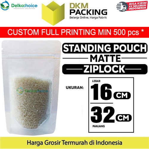 [EZO.9200990] Standing Pouch MATTE 16x32 ZIPLOCK Plastik Kemasan Makanan DELKOCHOICE