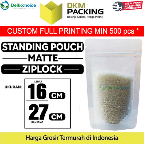 [EZO.9200991] Standing Pouch MATTE 16x27 ZIPLOCK Plastik Kemasan Makanan DELKOCHOICE