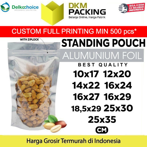 [EZO.9201001] Standing Pouch TRANSMETZ ZIPLOCK ALU FOIL DELKOCHOICE TERMURAH