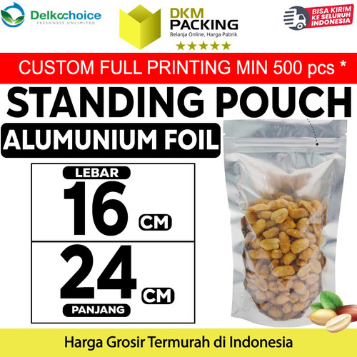 [EZO.9201003] Standing Pouch 16x24cm TRANSMETZ ZIPLOCK ALU FOIL DELKOCHOICE TERMURAH