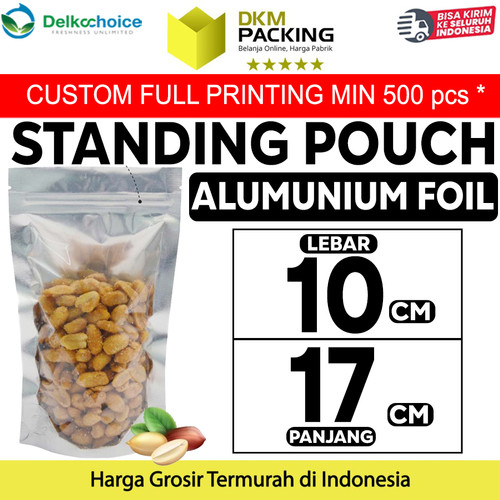[EZO.9201006] Standing Pouch 10x17cm TRANSMETZ ZIPLOCK ALU FOIL DELKOCHOICE TERMURAH