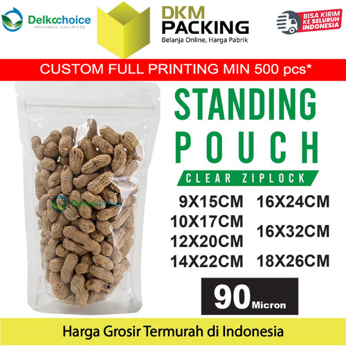 [EZO.9201007] Standing Pouch Bening ZIPLOCK Plastik Klip Clear DELKOCHOICE