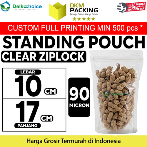 [EZO.9201014] Standing Pouch Bening 10x17cm ZIPLOCK Plastik Klip Clear DELKOCHOICE