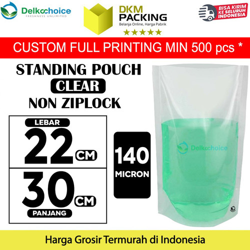 [EZO.9201016] Plastik Standing Pouch Bening 22x30cm NYLON NON ZIPLOCK DELKOCHOICE