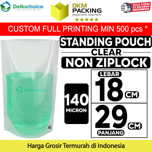 [EZO.9201017] Plastik Standing Pouch Bening 18x29cm NYLON NON ZIPLOCK DELKOCHOICE