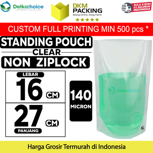 [EZO.9201018] Plastik Standing Pouch Bening 16x27cm NYLON NON ZIPLOCK DELKOCHOICE