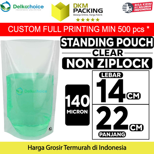 [EZO.9201019] Plastik Standing Pouch Bening 14x22cm NYLON NON ZIPLOCK DELKOCHOICE