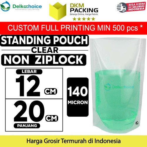 [EZO.9201020] Plastik Standing Pouch Bening 12x20cm NYLON NON ZIPLOCK DELKOCHOICE