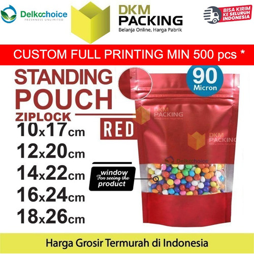 [EZO.9201021] Standing Pouch WINDOW ZIPLOCK DELKOCHOICE ALUMUNIUM FOIL