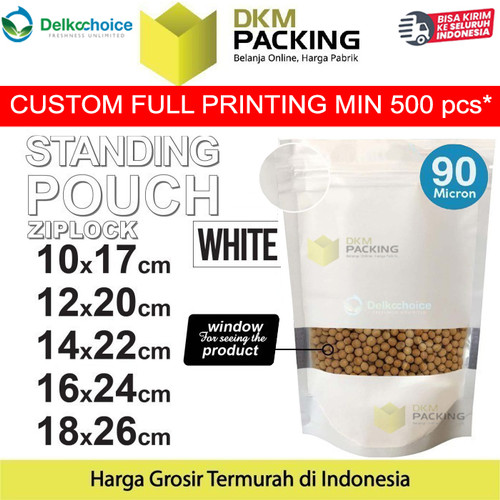 [EZO.9201027] Standing Pouch PUTIH WINDOW ZIPLOCK DELKOCHOICE ALU FOIL