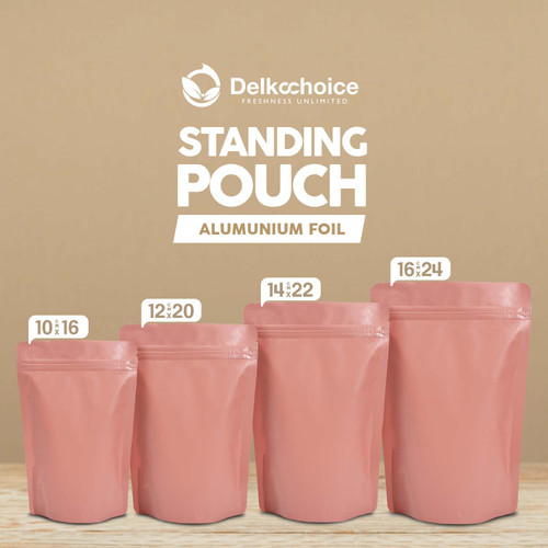 [EZO.9201048] Standing Pouch NON WINDOW ZIPLOCK Plastik Klip ALUMUNIUM FOIL