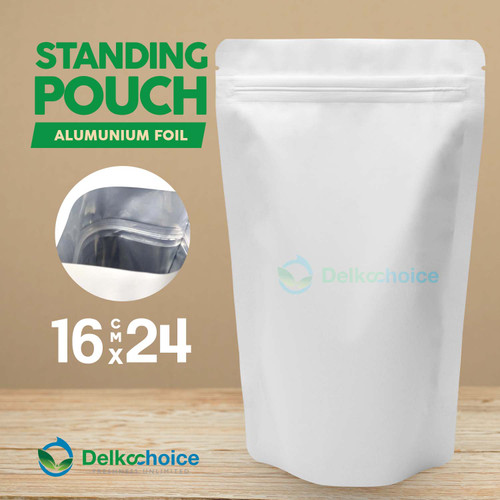 [EZO.9201049] Standing Pouch 16x24cm NON WINDOW ZIPLOCK Plastik Klip ALU FOIL