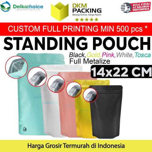 [EZO.9201050] Standing Pouch 14x22cm NON WINDOW ZIPLOCK Plastik Klip ALU FOIL