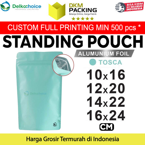 [EZO.9201058] Standing Pouch TOSCA NON WINDOW ZIPLOCK Plastik Klip ALU FOIL