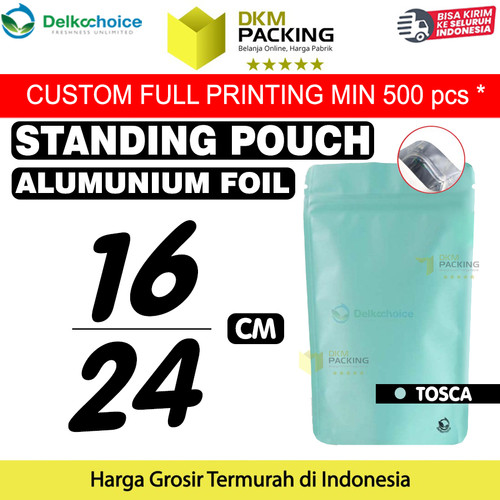 [EZO.9201059] Standing Pouch TOSCA 16x24cm NON WINDOW ZIPLOCK Plastik Klip ALU FOIL