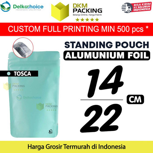 [EZO.9201060] Standing Pouch TOSCA 14x22cm NON WINDOW ZIPLOCK Plastik Klip ALU FOIL