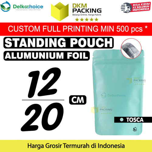 [EZO.9201061] Standing Pouch TOSCA 12x20cm NON WINDOW ZIPLOCK Plastik Klip ALU FOIL