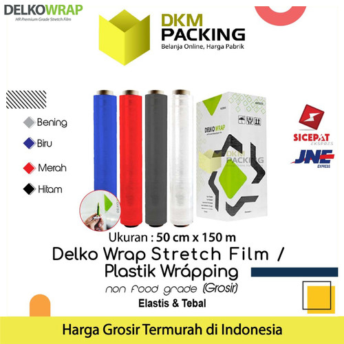 [EZO.9201080] Plastik Wraping Stretch Film 50cm x 150m DELKOWRAP KARGO / DUS