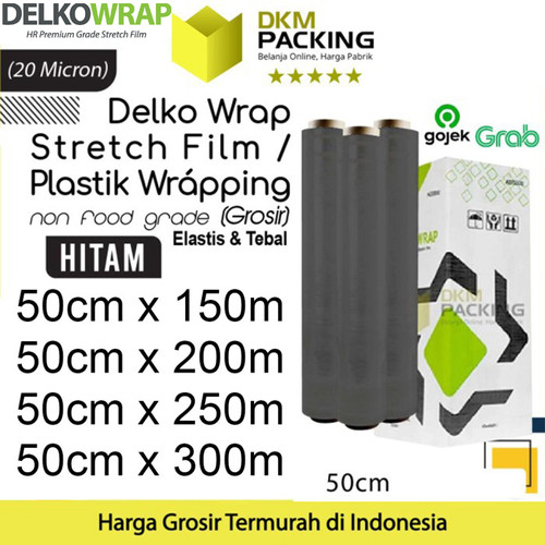 [EZO.9201083] Plastik Wraping Stretch Film 50cm HITAM DELKOWRAP OJOL / DUS