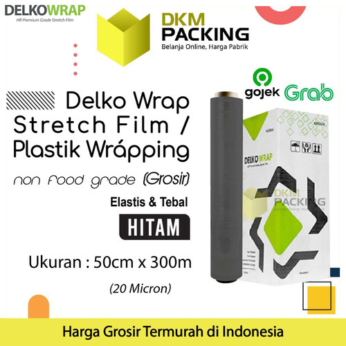 [EZO.9201085] Plastik Wraping Stretch Film 50cm x 300m HITAM OJOL / DUS
