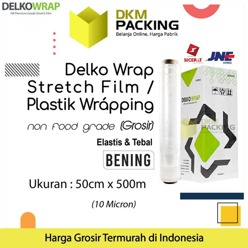 [EZO.9201088] Plastik Wraping Stretch Film 50cm x 500m BENING DELKOWRAP KARGO / DUS