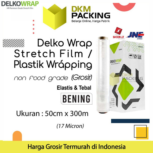 [EZO.9201092] Plastik Wraping Stretch Film 50cm x 300m BENING DELKOWRAP KARGO / DUS