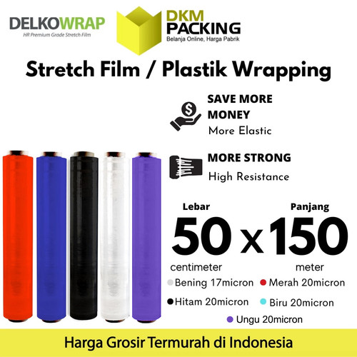 [EZO.9201109] Plastik Stretch Film Wraping 50cm x 150m DELKOWRAP TERMURAH / SATUAN