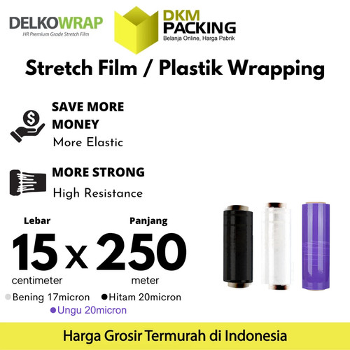[EZO.9201113] Plastik Wraping Stretch Film 15cm x 250m DELKOWRAP TERMURAH / SATUAN