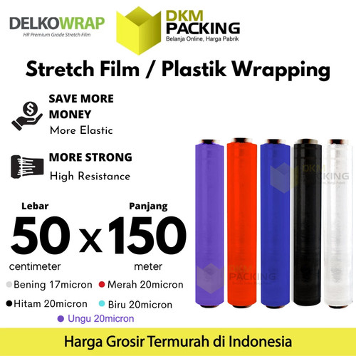 [EZO.9201118] Plastik Wraping Stretch Film 50cm x 150m DELKOWRAP TERMURAH / SATUAN