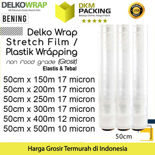 [EZO.9201129] Plastik Wraping Stretch Film 50cm DELKOWRAP BENING TERMURAH / SATUAN