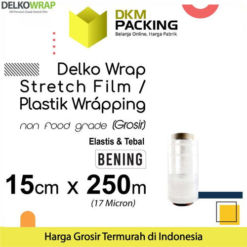 [EZO.9201138] Plastik Wraping Stretch Film 15cm x 250m DELKOWRAP BENING / SATUAN