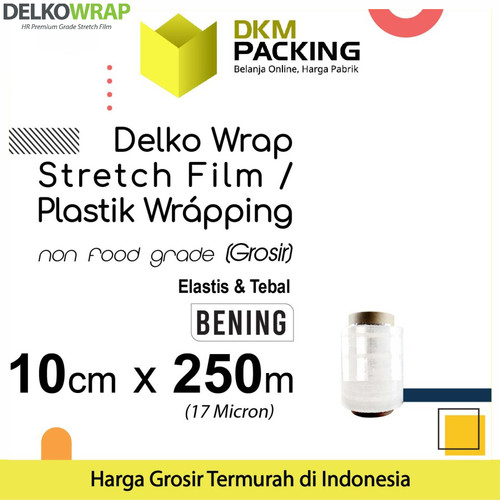 [EZO.9201139] Plastik Wraping Stretch Film 10cm x 250m DELKOWRAP BENING / SATUAN