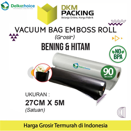 [EZO.9201144] Vacuum Makanan EMBOSS ROLL 27x500cm Plastik Vakum BINTIK BENING