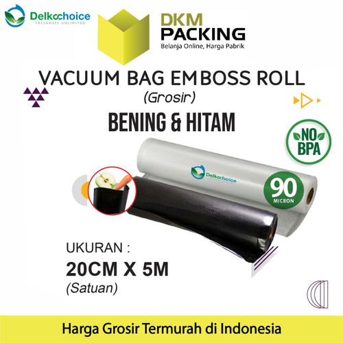 [EZO.9201147] Vacuum Makanan EMBOSS ROLL 20x500cm Plastik Vakum BINTIK BENING