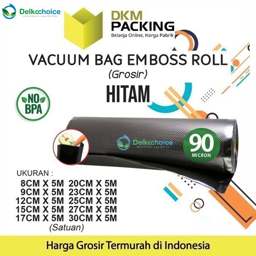 [EZO.9201153] Vacuum Makanan EMBOSS ROLL BLACK Plastik Vakum BINTIK BENING PREMIUM