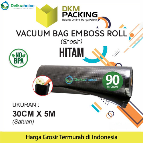 [EZO.9201154] Vacuum Makanan EMBOSS ROLL 30x500cm BLACK Plastik Vakum BINTIK BENING