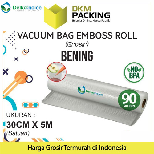 [EZO.9201162] Vacuum Makanan EMBOSS ROLL 32x500cm CLEAR Plastik Vakum BINTIK BENING