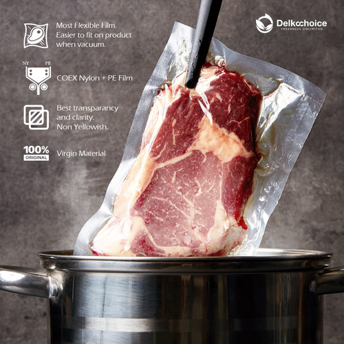 [EZO.9201184] Plastik Vacuum Bag Makanan 23x30cm POLOS EMBOSS DELKOCHOICE PREMIUM