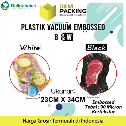 [EZO.9201194] Vacuum Bag Makanan EMBOSS 23x34cm Plastik Vakum BINTIK PREMIUM MURAH