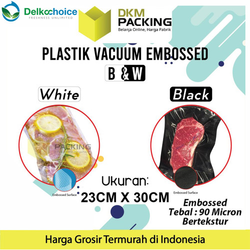 [EZO.9201195] Vacuum Bag Makanan EMBOSS 23x30cm Plastik Vakum BINTIK PREMIUM MURAH