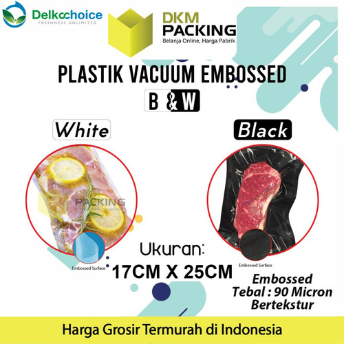 [EZO.9201198] Vacuum Bag Makanan EMBOSS 17x25cm Plastik Vakum BINTIK PREMIUM MURAH