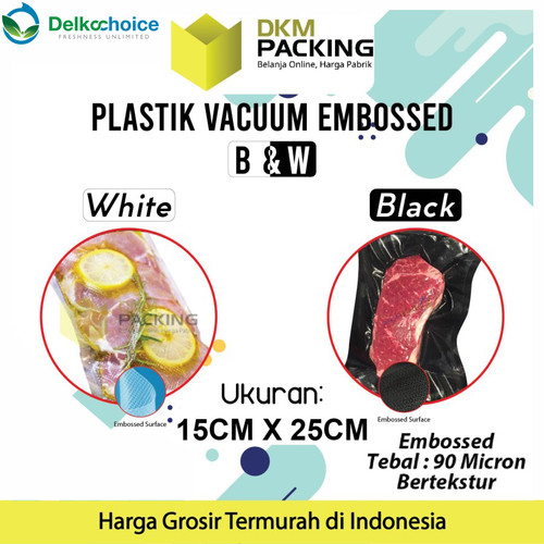 [EZO.9201199] Vacuum Bag Makanan EMBOSS 15x25cm Plastik Vakum BINTIK PREMIUM MURAH