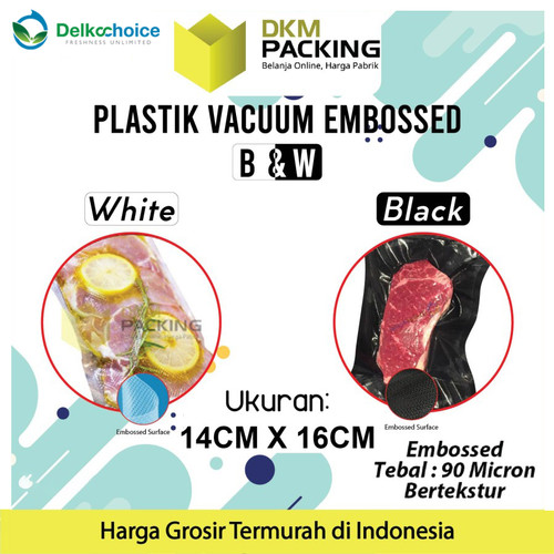 [EZO.9201201] Vacuum Bag Makanan EMBOSS 14x16cm Plastik Vakum BINTIK PREMIUM MURAH