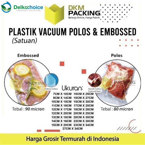 [EZO.9201204] Plastik Vacuum Bag Makanan POLOS EMBOSS Vakum bag DELKOCHOICE PREMIUM