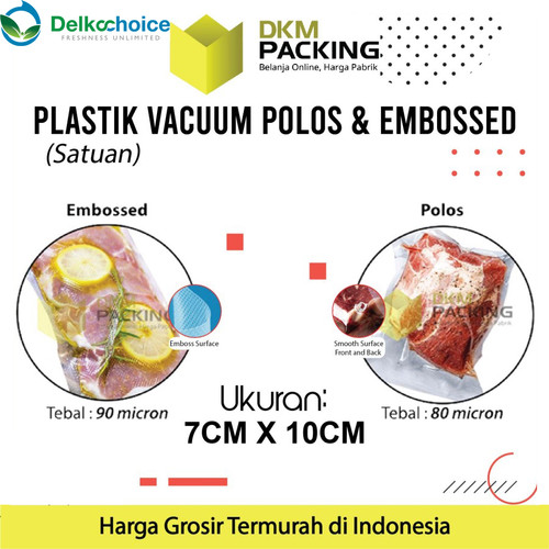[EZO.9201222] Plastik Vacuum Bag Makanan 7x10cm POLOS EMBOSS Vakum DELKOCHOICE