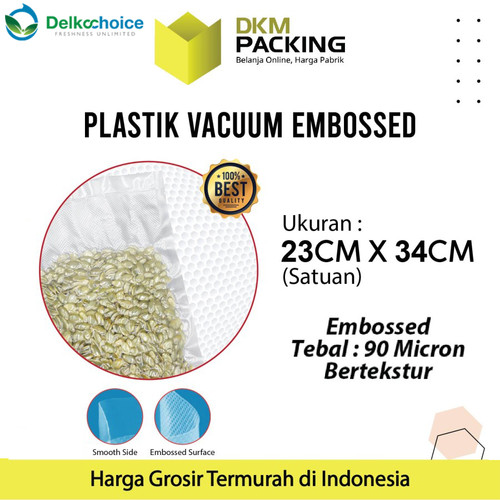 [EZO.9201236] Vacuum Bag Makanan 23x34cm EMBOSS Plastik Vakum BINTIK DELKOCHOICE
