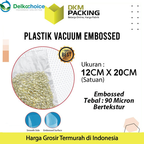 [EZO.9201247] Vacuum Bag Makanan 12x20cm EMBOSS Plastik Vakum BINTIK DELKOCHOICE