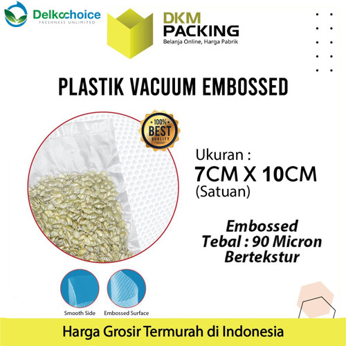 [EZO.9201252] Vacuum Bag Makanan 7x10cm EMBOSS Plastik Vakum BINTIK DELKOCHOICE