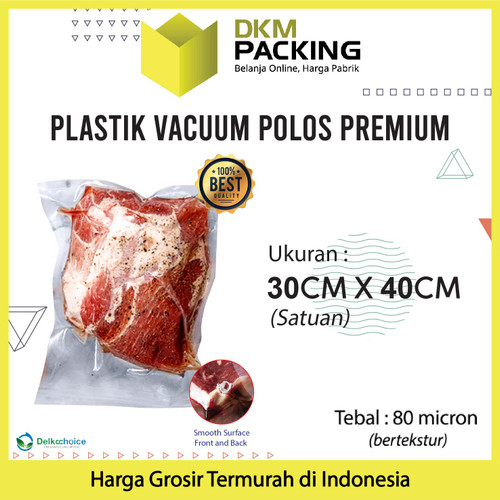 [EZO.9201254] Vacuum Bag Makanan 30x40cm POLOS Plastik Vakum SMOOTH DELKOCHOICE
